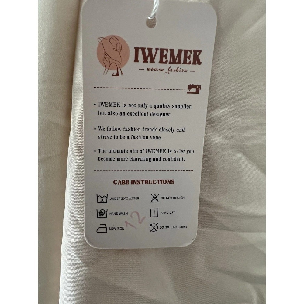 IWEMEK Floral Embroidered Mesh Maxi Dress V-Neck Beige Small 0497 - Picture 5 of 16